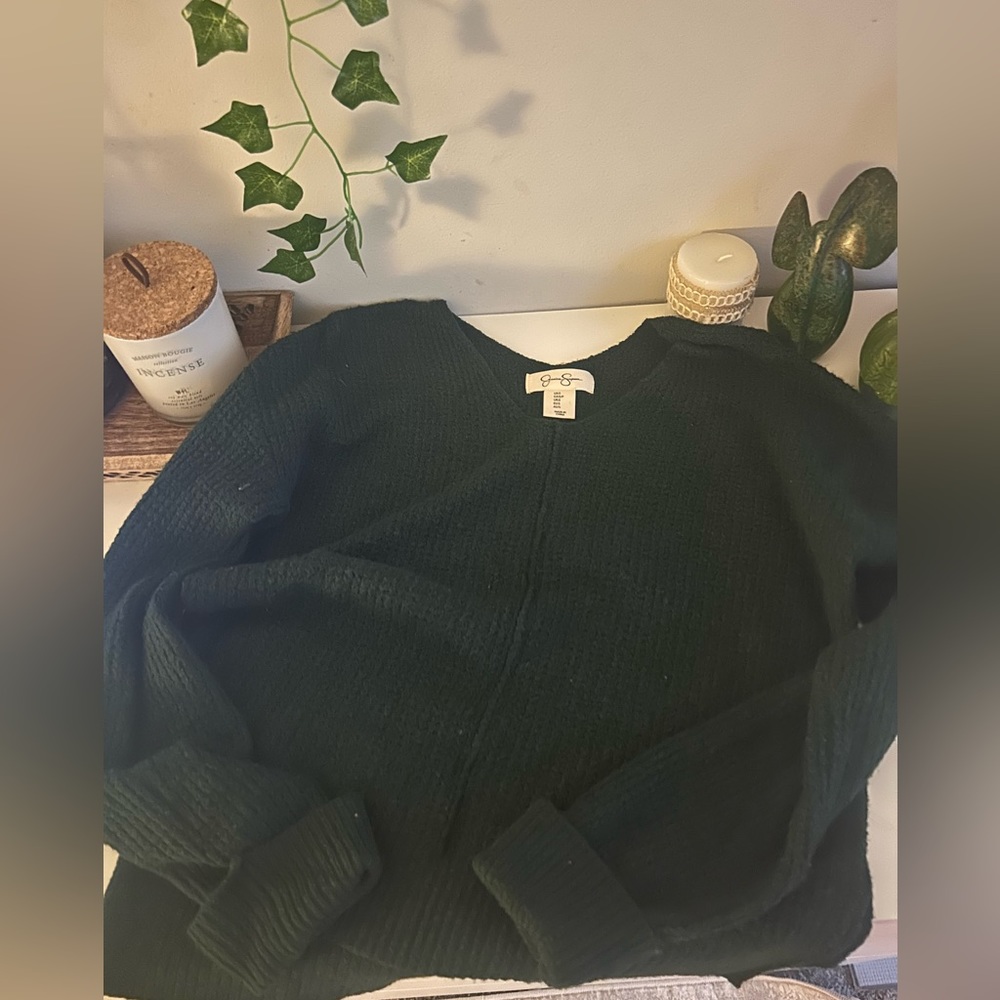 warm forest green sweater